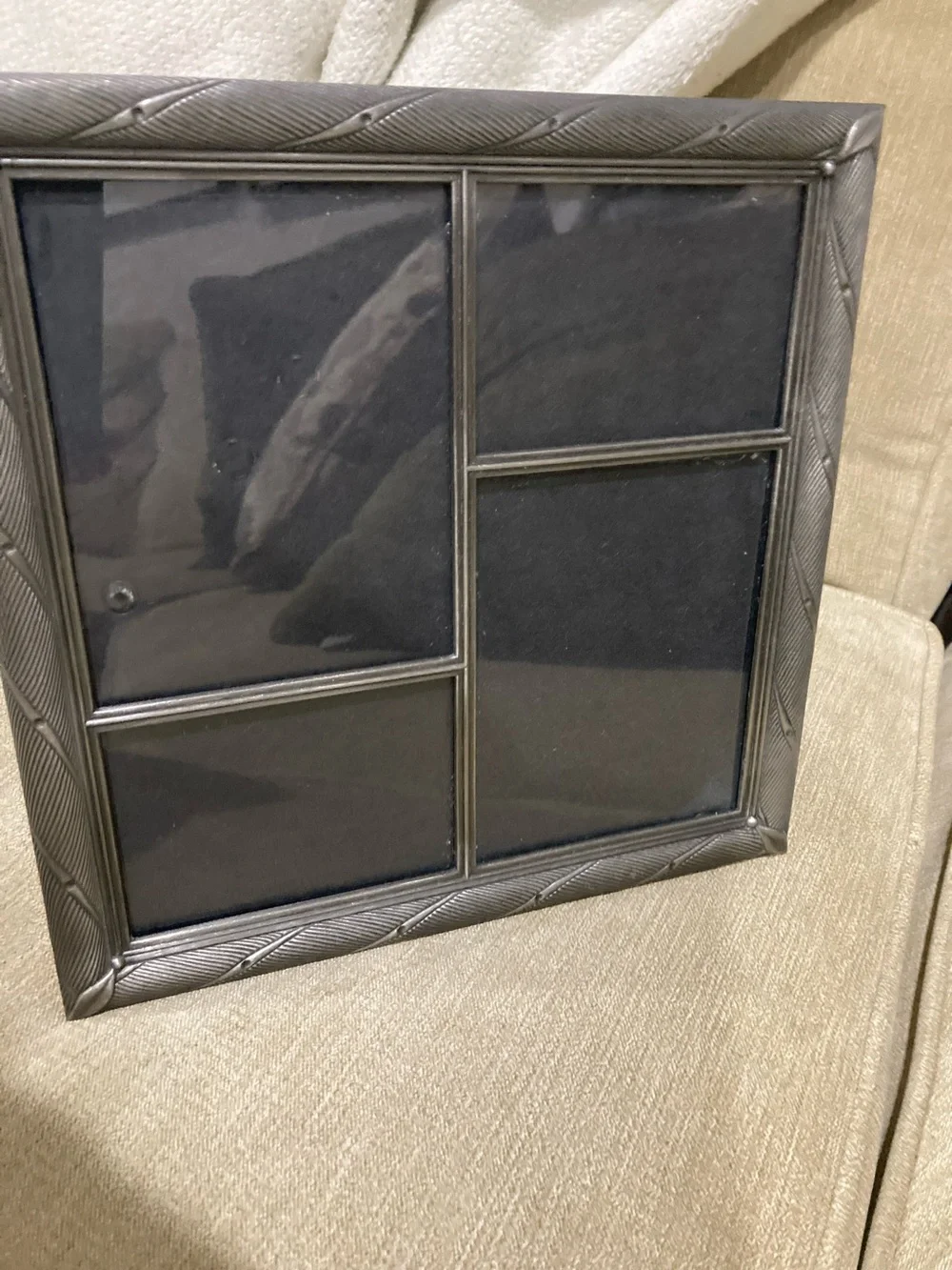 Four-Opening Metal Picture Frame in Silver